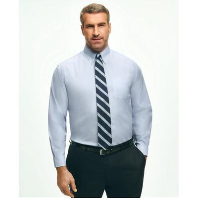 Brooks Brothers Men's Big & Tall Stretch Dress Shirt, Non-Iron Pinpoint Button-Down Collar | Light Blue | Size 16½ 32/33