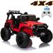 24 Volt Ride on Truck with 2 Seater Remote Control 4WD Ride on Toys w/ 4*200W Motors 9AH Battery Powered Electric Car 3 Speeds Spring Suspension LED Lights Bluetooth Music Big Kids Red