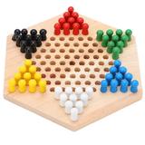 Wooden Chinese Checkers Board Game Set Colorful Chinese Checkers Board Game Classic Strategy Family Board Game Classic strategy game for Kids and Adults