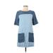 Dolce Vita Casual Dress - Shift Crew Neck Short sleeves: Blue Color Block Dresses - Women's Size Small