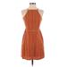 Greylin Casual Dress - A-Line Halter Sleeveless: Orange Print Dresses - Women's Size X-Small