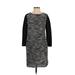 Vince. Casual Dress - Sheath Crew Neck 3/4 sleeves: Gray Color Block Dresses - Women's Size X-Small