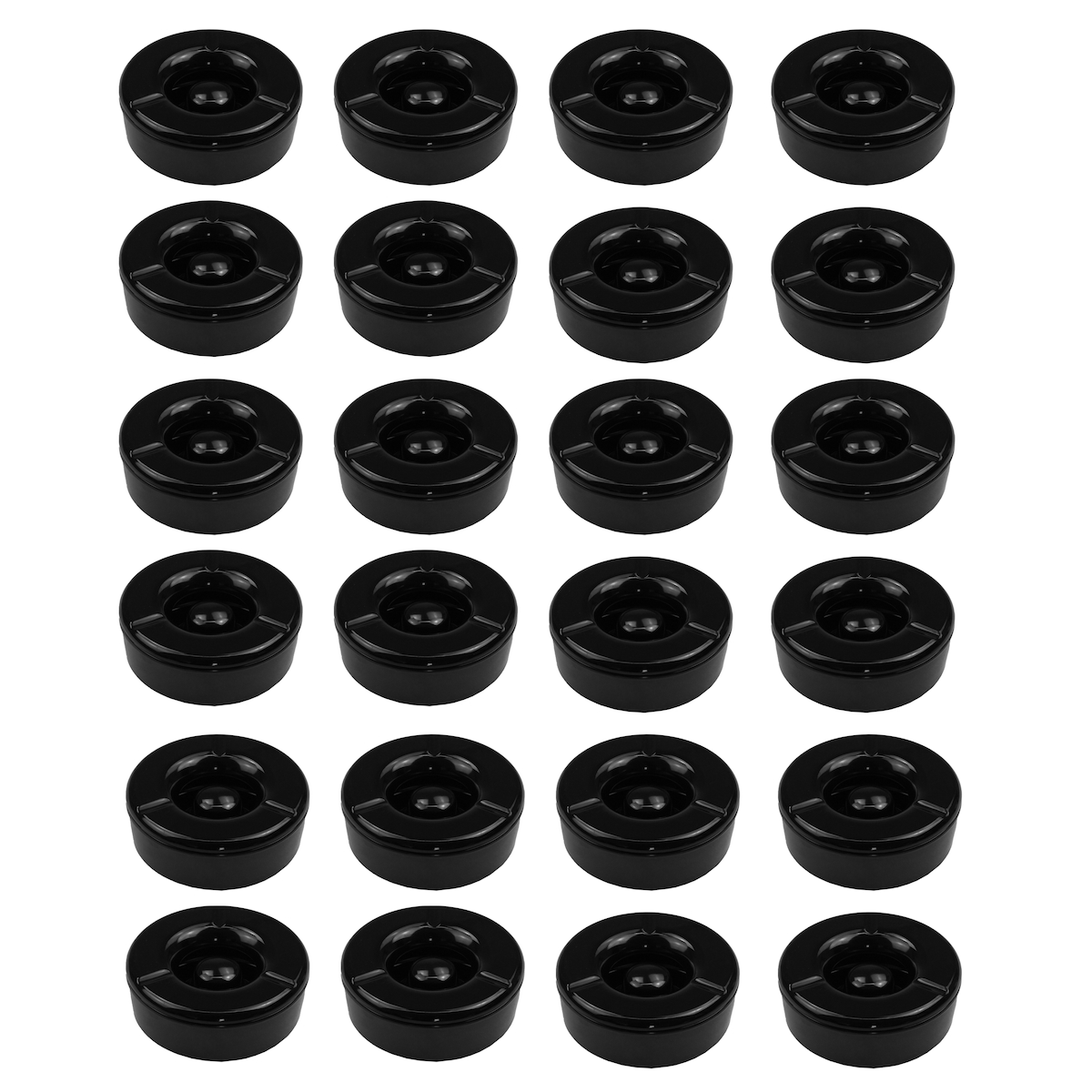 GVK ECO 24 Stück Windaschenbecher Aschenbecher mit abnehmbaren Deckel aus Melamin in schwarz ø 11,5cm Image