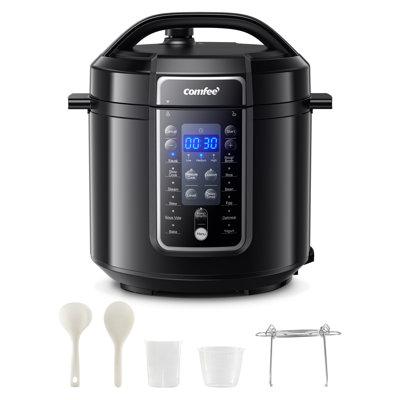 COMFEE' 9 in 1 Electric Pressure Cooker Rice Slow Cooker Olla de Presion 6QT 14 Presets 24H Timer in Black | 12.2 H x 13.3 W x 13 D in | Wayfair