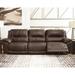 Signature Design by Ashley Dunleith 3-Piece Power Reclining Sectional Leather Match in Brown | 43 H x 118 W x 41 D in | Wayfair U71604S5