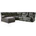 Brown/Gray Reclining Sectional - Signature Design by Ashley Benlocke 6-Piece Reclining Sectional w/ Chaise /Velvet | 40 H x 102 W x 92 D in | Wayfair