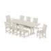 POLYWOOD® Mission 9-Piece Farmhouse Outdoor Dining Set w/ Trestle Legs Plastic in Brown | 96 W x 37.65 D in | Wayfair PWS2036-1-SA