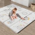 Uanlauo baby Play Mat, 59"x71" Foldable & Reversable Large Play Mat, 0.4" Thick Waterproof Foam Mat Foam in White | 0.4 H x 59 W x 71 D in | Wayfair