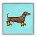 Stupell Industries Au-599-Giclee Funny Dachshund On Roller Skates Painting Wood in Brown | 12 H x 12 W x 1.5 D in | Wayfair au-599_gff_12x12