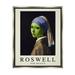Stupell Industries Funny Alien Girl Roswell NM Framed Floater Canvas Wall Art By Lil' Rue Canvas in Blue/Brown/Green | Wayfair aw-293_ffl_24x30