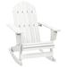 Breakwater Bay Adirondack Rocking Chair Porch Rocker Outdoor Patio Lawn Chair Wood in Gray/White/Indigo | 28.25 H x 36.25 W x 41 D in | Wayfair