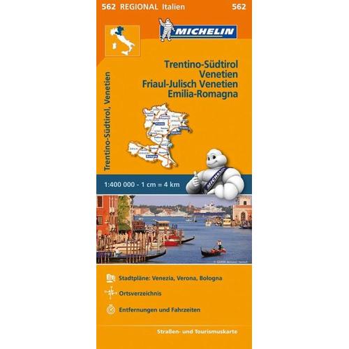 Michelin Karte Trentino-Südtirol,Venetien, Friaul-Julisch Venetien, Emilia Romagna