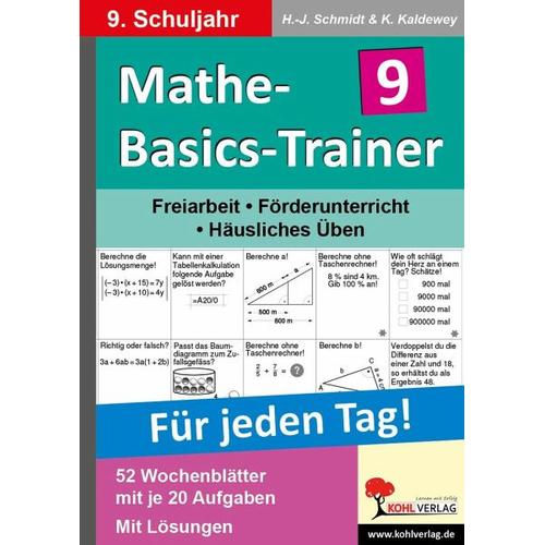 Mathe-Basics-Trainer / 9. Schuljahr Grundlagentraining für jeden Tag!