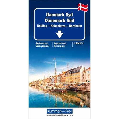 Kümmerly+Frey Karte Dänemark Süd Regionalkarte. Denmark South / Danemark du Sud. Danmark Syd