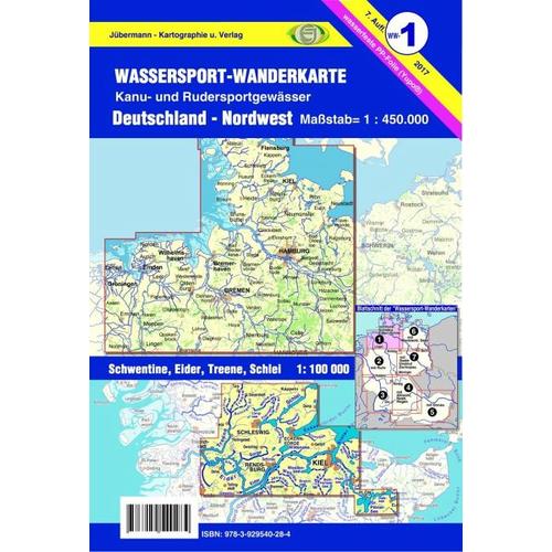 Wassersport-Wanderkarte / Deutschland Nordwest für Kanu- und Rudersport