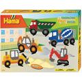 Hama® Bügelperlen Midi - Geschenkpackung Baufahrzeuge - 1 Stiftplatte Brummi, - Dan Import