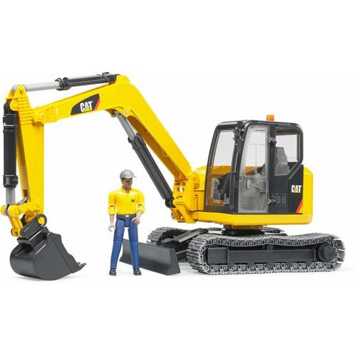 Bruder 02466 Cat Minibagger mit Bauarbeiter – Bruder Spielwaren GmbH & Co. K