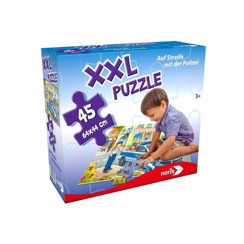 Noris 606031792 - XXL Riesenpuzzle Auf Steife mit der Polizei, 45-teilig, Puzzle - Noris Spiele