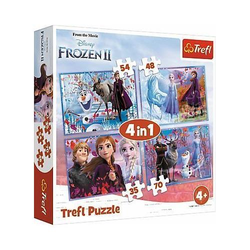 Trefl 34323 - Disney Die Eiskönigin 2 - Reise ins Unbekannte, 4in1 Puzzle - Trefl