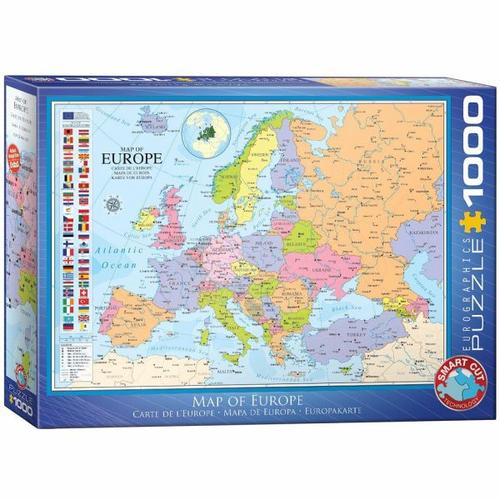Eurographics 6000-0789 - Karte von Europa, Puzzle, 1.000 Teile - Eurographics