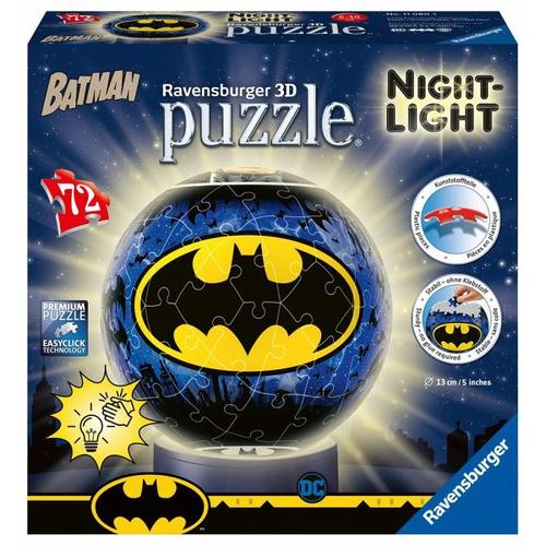 Ravensburger 11080 - Batman, Night Light, Nachtlicht, Puzzleball, 3D Puzzle, Kinderpuzzle, 72 Teile - Ravensburger Verlag