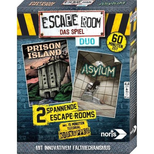 Noris 606101838 – Escape Room das Spiel-Duo, inkl. 2 Fällen, Logik, Denkspiel, Familienspiel – Noris Spiele