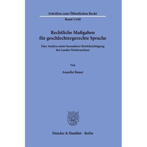 Rechtliche Maßgaben für geschlechtergerechte Sprache. – Annelie Bauer