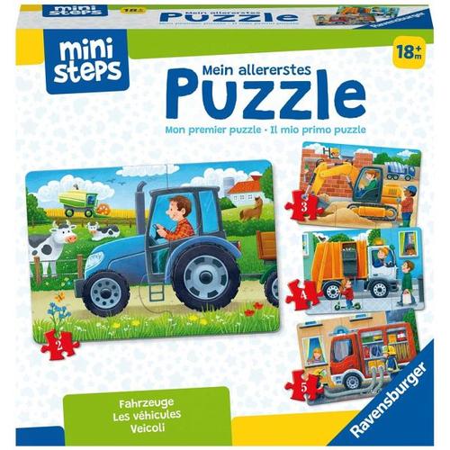Ravensburger ministeps 4194 Mein allererstes Puzzle: Fahrzeuge - 4 erste Puzzles mit 2-5 Teilen, Spielzeug ab 18 Monate - Ravensburger Verlag