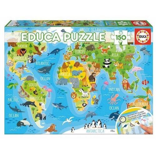 Tiere Weltkarte 150 Teile Puzzle - Carletto Deutschland / Educa Puzzle