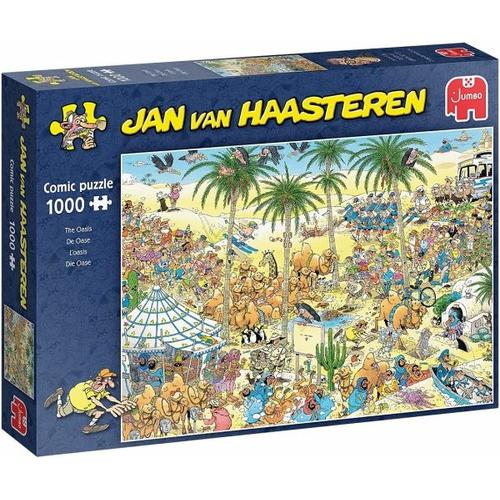 Jumbo 20048 - Jan van Haasteren, Die Oase, Comic-Puzzle, 1000 Teile - Jumbo Spiele