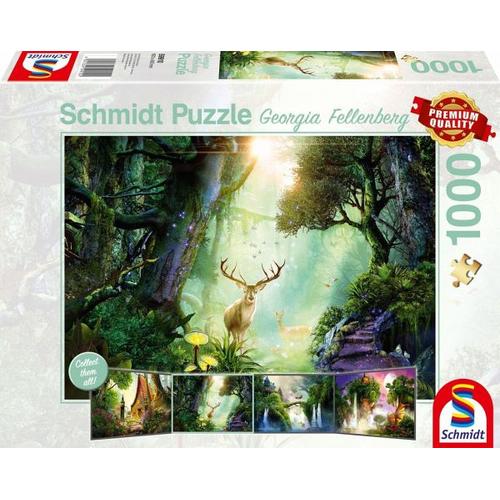 Schmidt 59910 – Georgia Fellenberg, Rehe im Wald, Puzzle, 1000 Teile – Schmidt Spiele