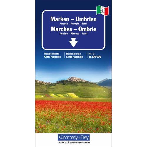 Marken – Umbrien Nr. 09 Regionalkarte Italien 1:200 000