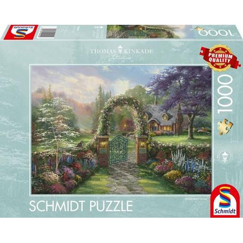 Schmidt 59940 - Thomas Kinkade, Hummingbird Cottage, Puzzle, 1000 Teile - Schmidt Spiele