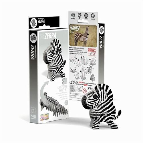 EUGY 650011 - Zebra, 3D-Tier-Puzzle, DIY-Bastelset - Carletto Deutschland / Eugy