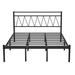 Ebern Designs Nicketa 39.2" Metal Platform w/ Central Bed Support Metal in Black | 39.2 H x 54.3 W x 78.6 D in | Wayfair