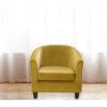 Ebern Designs Devrick 2-Piece Velvet Café Chair Slipcovers w/ Box Cushion Covers - Elegant Bathtub Armchair Design Velvet in Brown | Wayfair