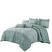Winston Porter Brenda Luxury 7 Piece Comforter Set Microfiber in Gray/Green | Queen Comforter + 6 Additional Pieces | Wayfair