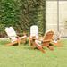 Rosecliff Heights Petronia Foldable Outdoor Adirondack Chair Set Wood in White/Brown | 35.4 H x 29.5 W x 33 D in | Wayfair