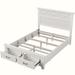 Gracie Oaks Rustic Farmhouse Style Platform Storage Bed w/ Two Drawers Wood in White | 52.1 H x 65 W x 84.9 D in | Wayfair