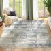 Gray 122 x 94 x 0.31 in Living Room Area Rug - Gray 122 x 94 x 0.31 in Area Rug - 17 Stories Indoor Abstract Area Rug Grey Distressed Floor Cover Indoor Accent Rug Low Profile Non-Shedding Throw Carpet For Living Room | Wayfair