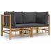 Bay Isle Home™ Grenoble 27.2" Wide Outdoor Patio Sofa w/ Cushions Wood in Gray/Black | 25.6 H x 27.2 W x 27.2 D in | Wayfair