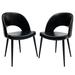George Oliver Turnalar Side Chair Dining Chair Faux Leather/Wood/Upholstered in Black | 34.8 H x 22.8 W x 23.6 D in | Wayfair