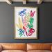 Wexford Home Bold Brushstroke Blooms I Premium Framed Print - Ready To Hang Paper, in Blue/Green/Pink | 24.5 H x 18.5 W x 1.25 D in | Wayfair