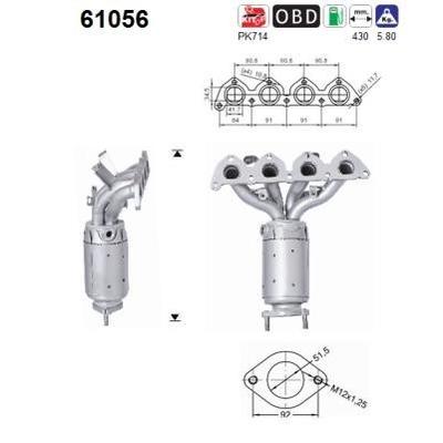 AS Katalysator für HYUNDAI KIA 2851023820 61056