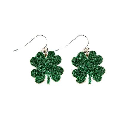 Four Leaf Clover Glitter Earrings