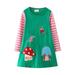 ZRBYWB Girls Dress Toddler s Long Sleeve Dress A Line Cartoon Appliques Print Flared Skater Dress Cotton Dress Outfit Baby Girl Clothes