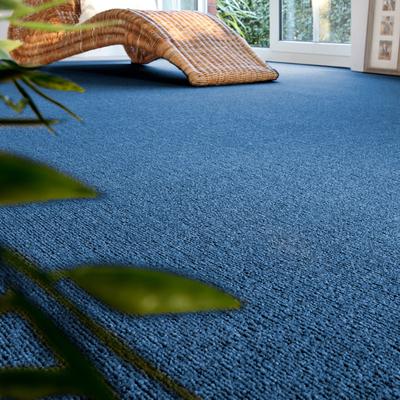 Teppichboden ANDIAMO "Rambo, Feinschlinge, Made in Netherlands", blau, B:400cm H:4,5mm L:200cm, Kunstfaser, Teppiche, meliert, Breite 400 cm oder 500 cm, strapazierfähig & pflegeleicht