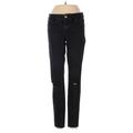 White House Black Market Jeans - Mid/Reg Rise Skinny Leg Denim: Black Bottoms - Women's Size 0 - Black Wash