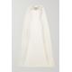Jenny Packham - Cape-effect Embellished Tulle And Crepe Gown - White