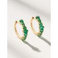 Ileana Makri - 18-karat Gold Emerald Hoop Earrings - Green